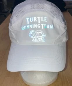 RUseeN Reflective Apparel LLC Reflective Hat - Turtle Running Team White Mesh Running Cap