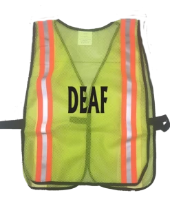 RUseeN Reflective Apparel Deaf / Hearing Impaired Collection Mesh Reflective Running Vest - Deaf