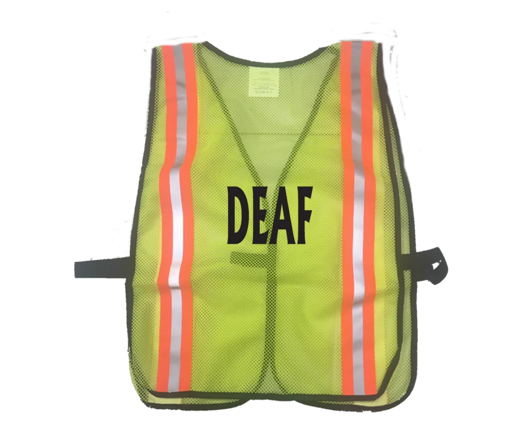 RUseeN Reflective Apparel Deaf / Hearing Impaired Collection Mesh Reflective Running Vest - Deaf