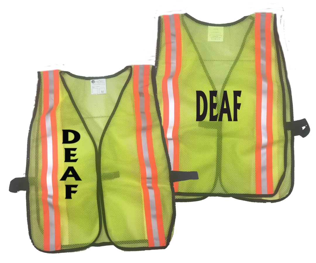 RUseeN Reflective Apparel Deaf / Hearing Impaired Collection Mesh Reflective Running Vest - Deaf