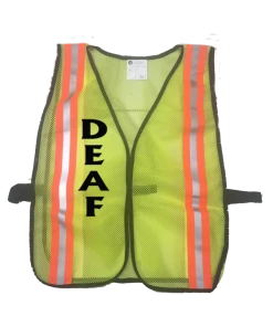 RUseeN Reflective Apparel Deaf / Hearing Impaired Collection Mesh Reflective Running Vest - Deaf