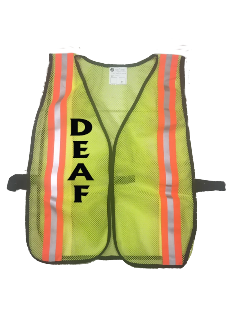 RUseeN Reflective Apparel Deaf / Hearing Impaired Collection Mesh Reflective Running Vest - Deaf