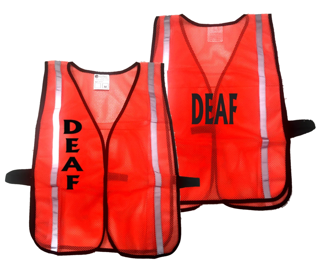 RUseeN Reflective Apparel Deaf / Hearing Impaired Collection Mesh Reflective Running Vest - Deaf