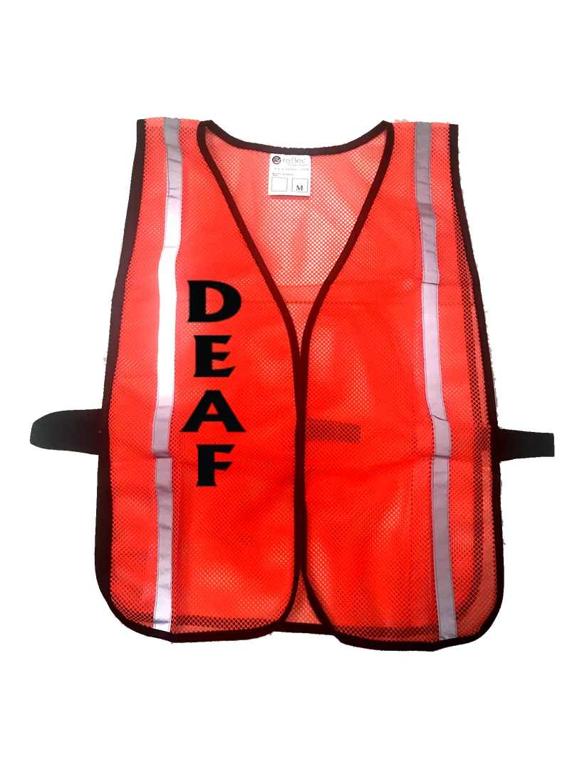 RUseeN Reflective Apparel Deaf / Hearing Impaired Collection Mesh Reflective Running Vest - Deaf