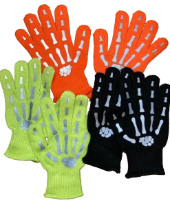 RUSEEN Reflective Apparel Accessories Reflective Knit Gloves - Bony Fingers