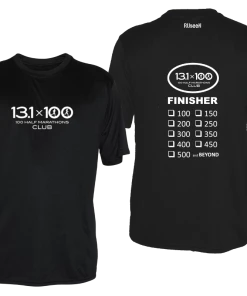 RUseeN Reflective Apparel Clubs Men's Reflective Short Sleeve Shirt - 100 Half Marathons Finisher