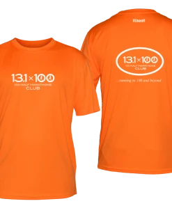 RUseeN Reflective Apparel Men's Reflective Short Sleeve Shirt - 100 Half Marathons Club