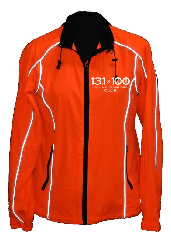 RUseeN Reflective Apparel Clubs Women's Reflective 360 Windbreaker - 100 Half Marathons Club