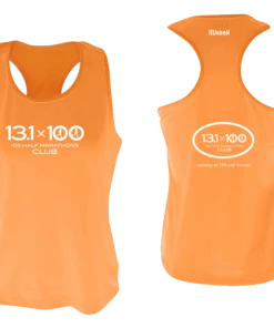 RUseeN Reflective Apparel Women's Reflective Tank Top - 100 Half Marathons Club
