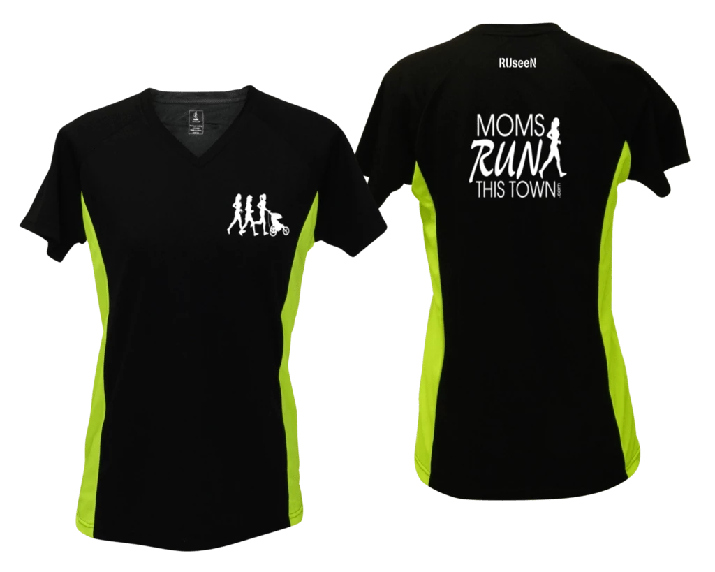 RUseeN Reflective Apparel Clubs Women's Reflective Short Sleeve Shirt - Moms Run This Town