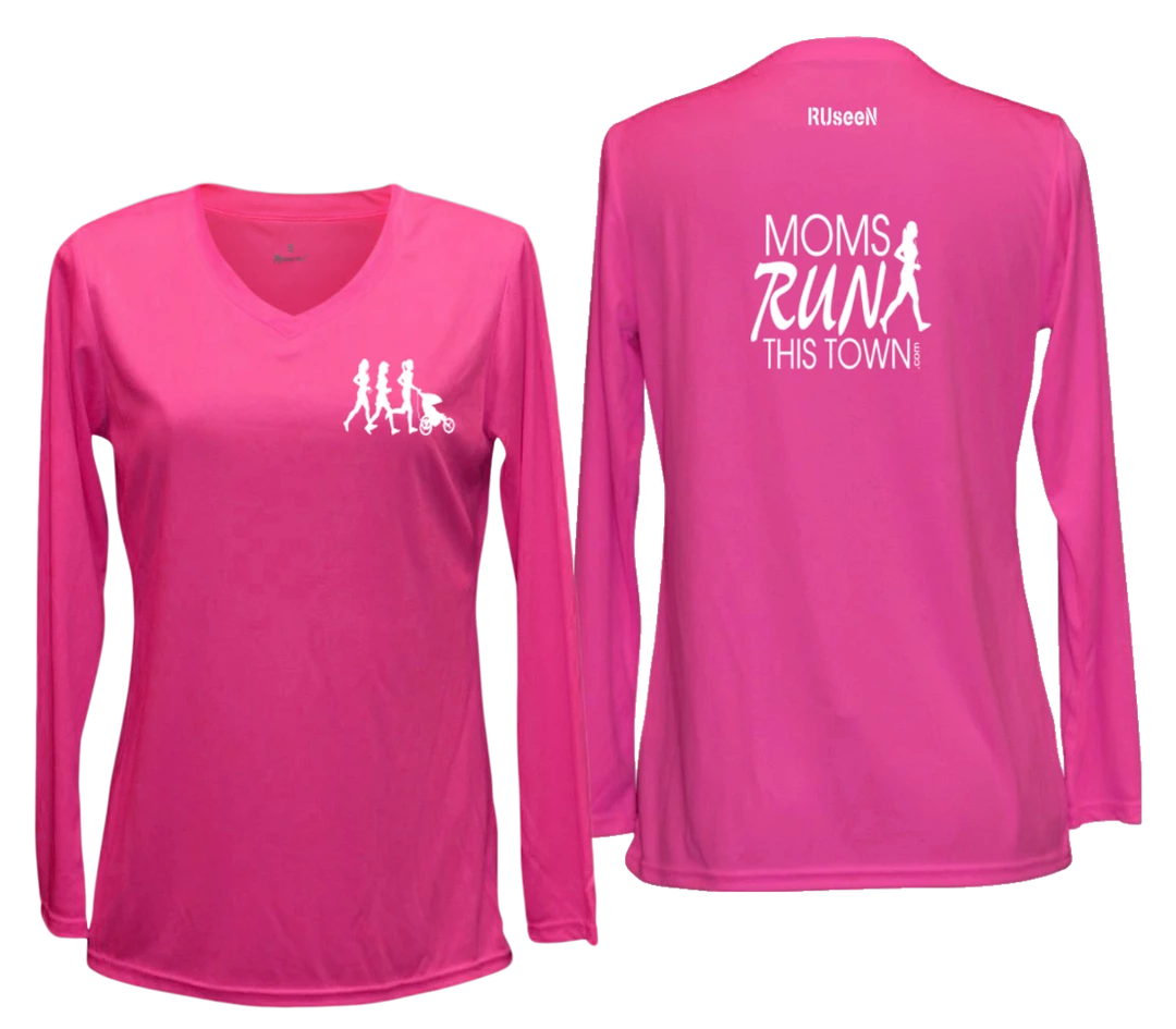 RUseeN Reflective Apparel Women's Reflective Long Sleeve - Moms Run This Town