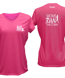 RUseeN Reflective Apparel Clubs Women's Reflective Short Sleeve Shirt - Moms Run This Town