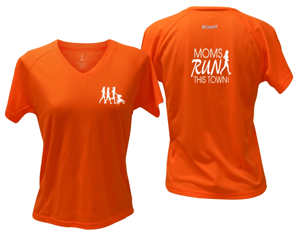 RUseeN Reflective Apparel Clubs Women's Reflective Short Sleeve Shirt - Moms Run This Town