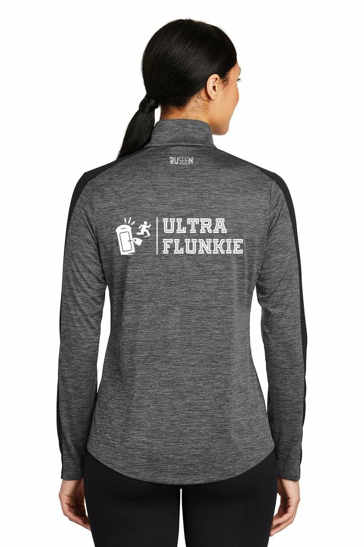 RUseeN Reflective Apparel Women's Reflective Quarter Zip Long Sleeve Shirt - Ultra Flunkie - 2 Colors Clubs