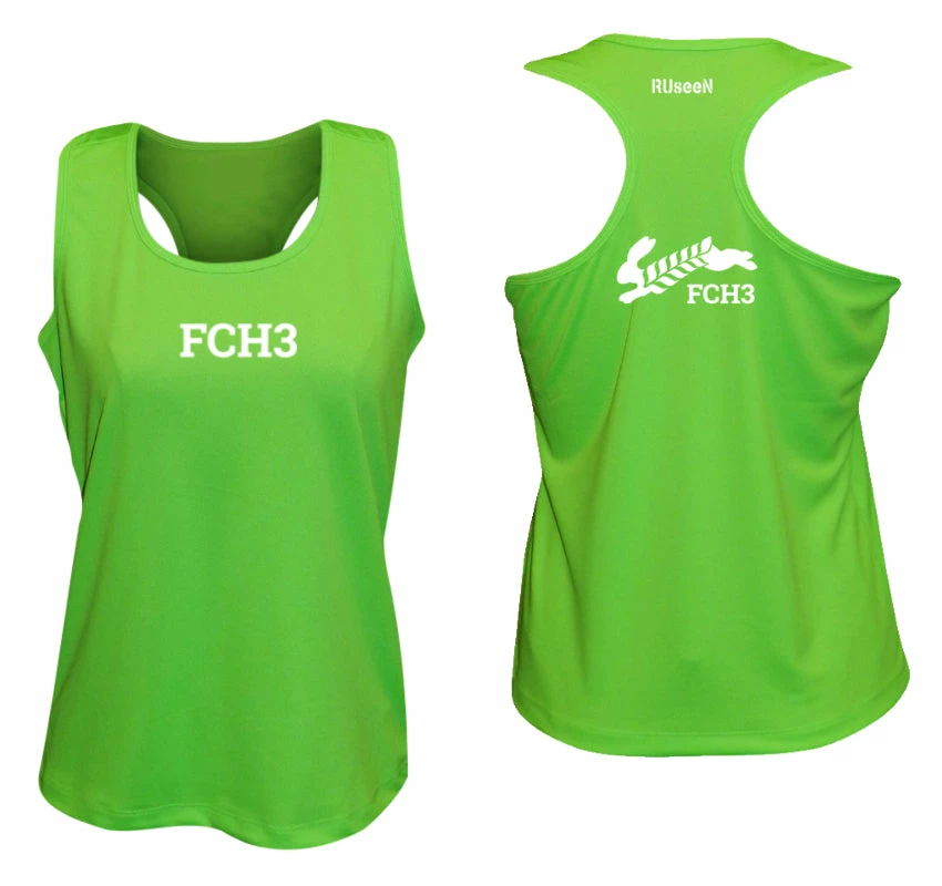 RUseeN Reflective Apparel Women's Reflective Tank Top - Flour City H3 - FCH3 - Design 3 Clubs