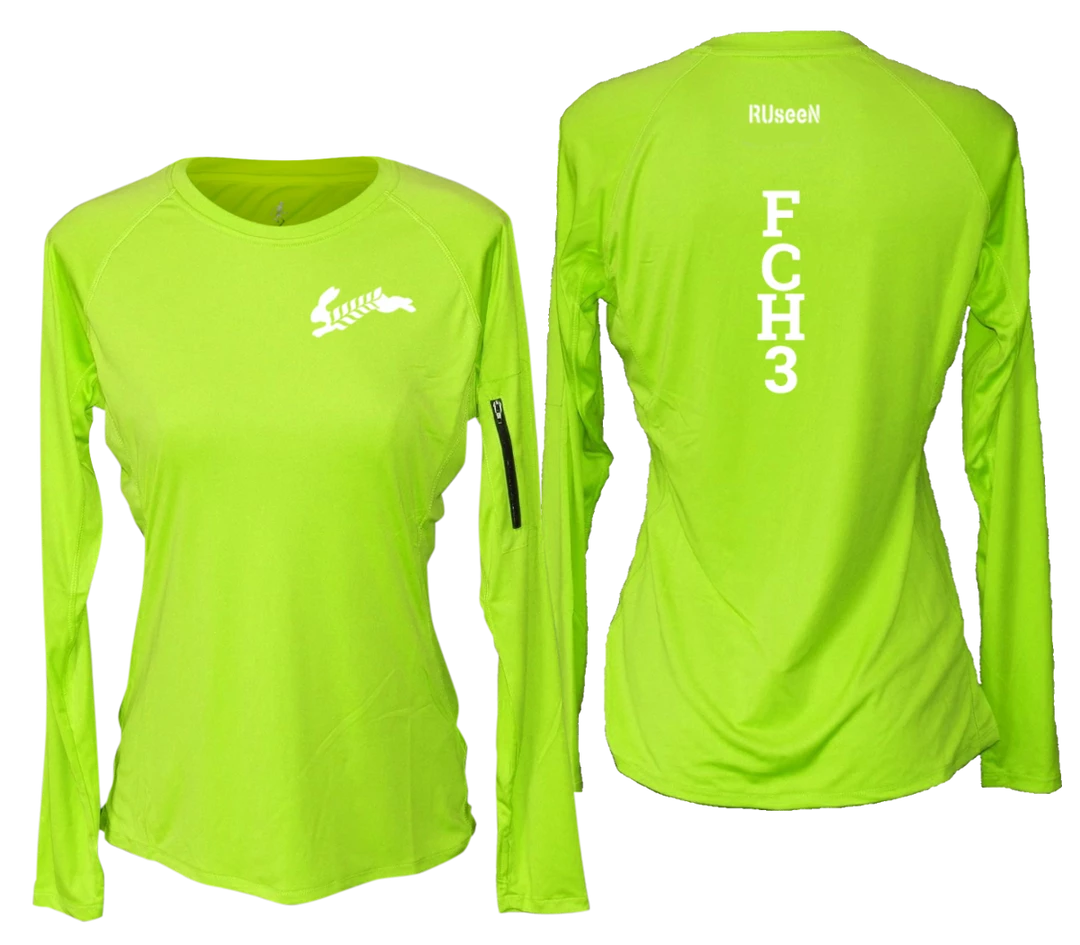 RUSEEN Reflective Apparel LLC Women's Reflective Long Sleeve Shirt - Flour City H3 - FCH3 Design 1