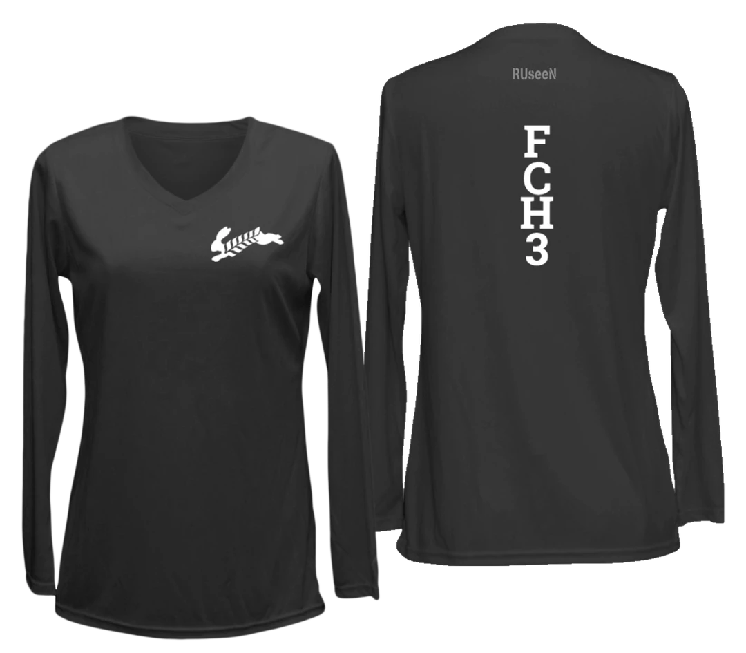 RUSEEN Reflective Apparel LLC Women's Reflective Long Sleeve Shirt - Flour City H3 - FCH3 Design 1