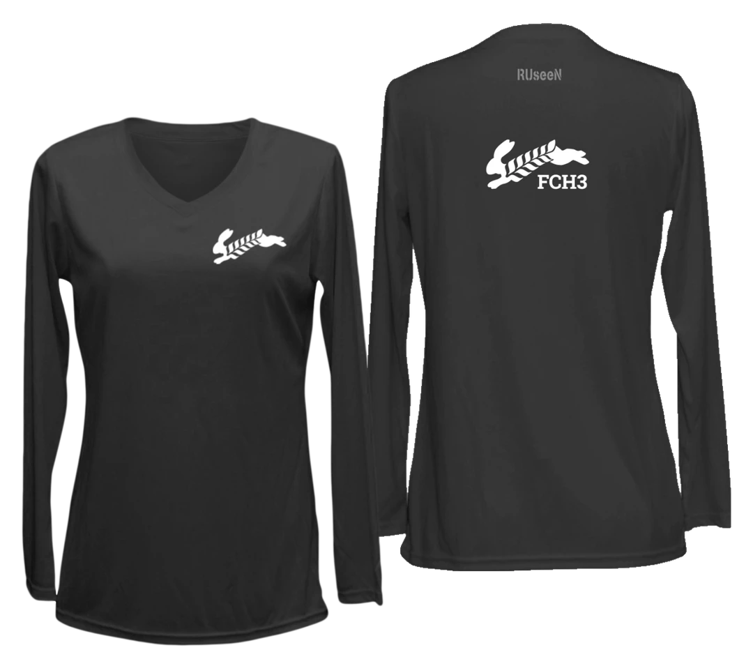 RUSEEN Reflective Apparel LLC Women's Reflective Long Sleeve Shirt - Flour City H3 - FCH3 Design 2