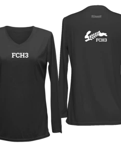 RUSEEN Reflective Apparel LLC Clubs Women's Reflective Long Sleeve Shirt - Flour City H3 - FCH3 Design 3