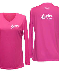 RUSEEN Reflective Apparel LLC Women's Reflective Long Sleeve Shirt - Flour City H3 - FCH3 Design 2