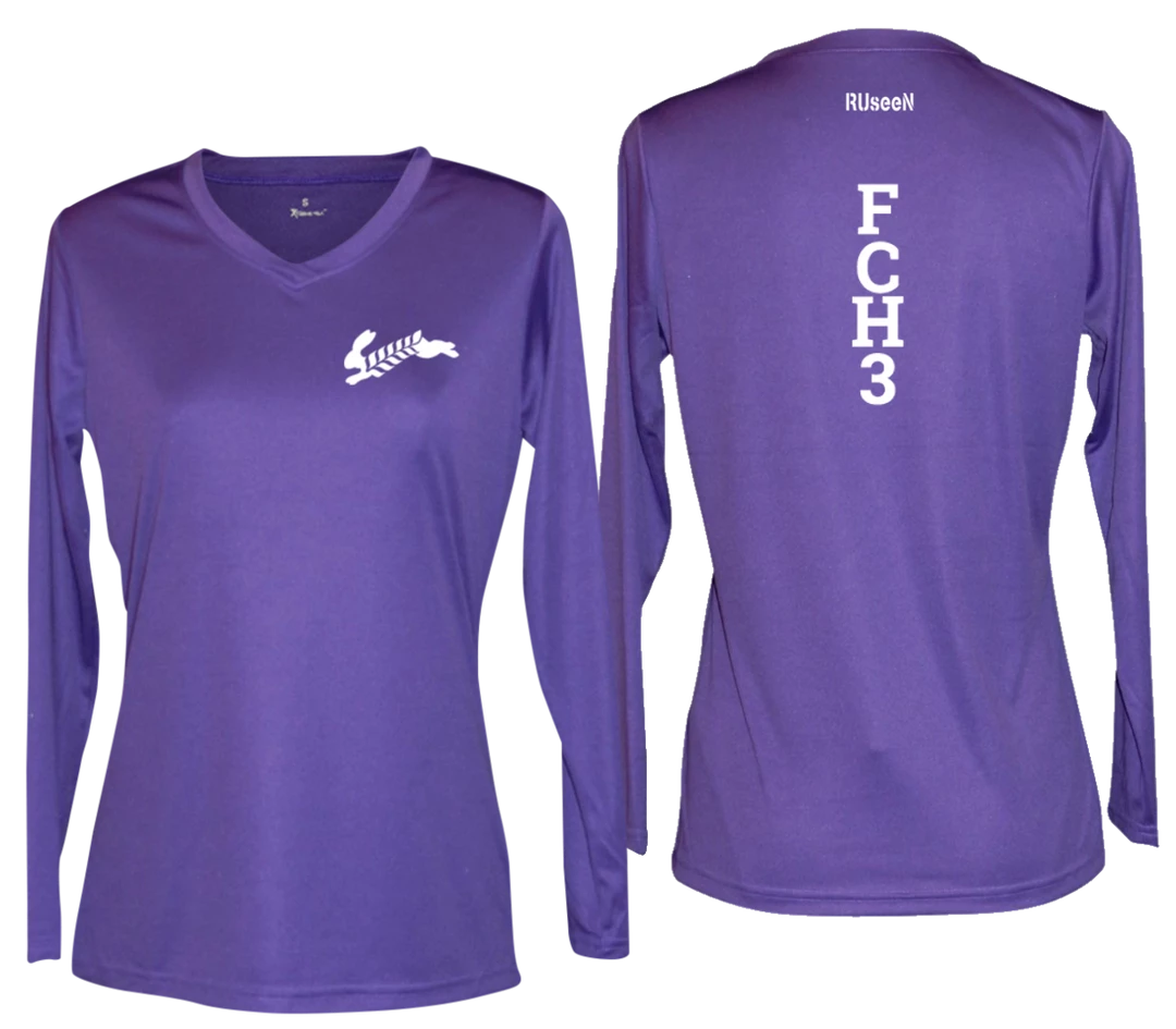RUSEEN Reflective Apparel LLC Women's Reflective Long Sleeve Shirt - Flour City H3 - FCH3 Design 1