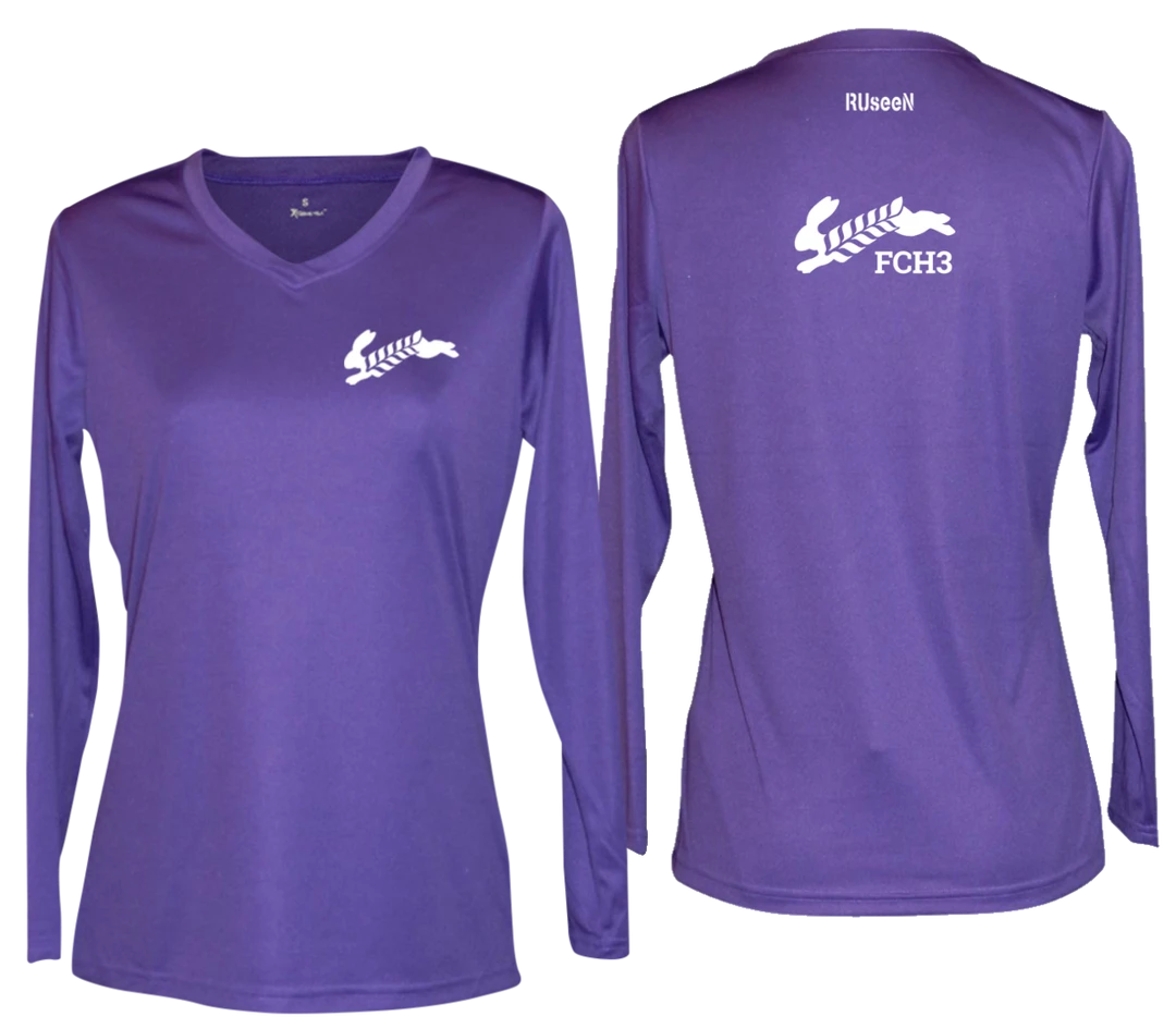 RUSEEN Reflective Apparel LLC Women's Reflective Long Sleeve Shirt - Flour City H3 - FCH3 Design 2