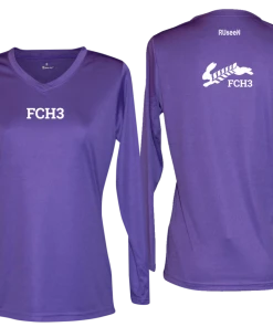 RUSEEN Reflective Apparel LLC Clubs Women's Reflective Long Sleeve Shirt - Flour City H3 - FCH3 Design 3