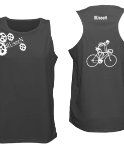RUseeN Reflective Apparel Men's Reflective Tank Top - Road Bike Skeleton Men's Tank Tops