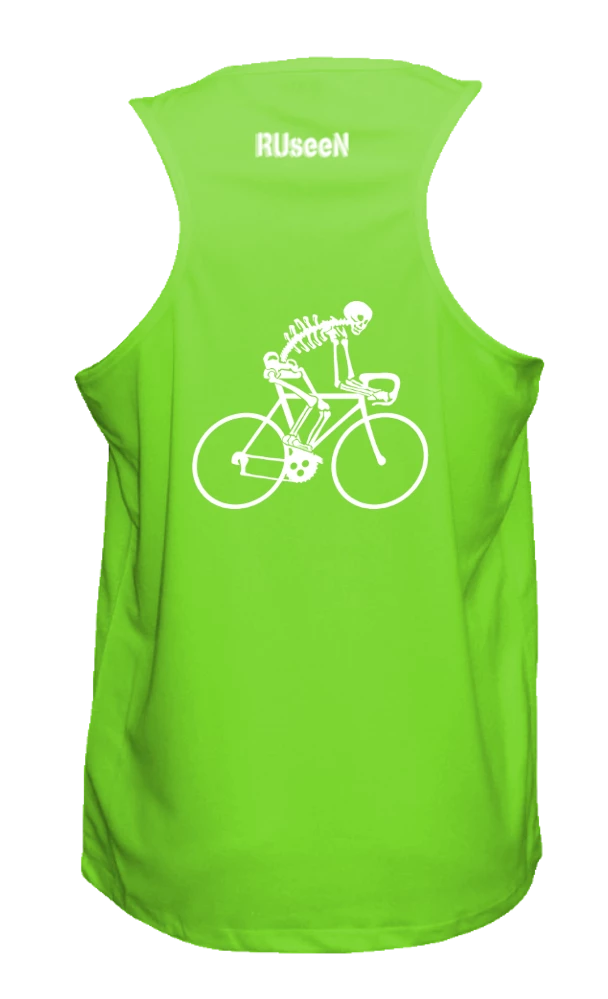 RUseeN Reflective Apparel Men's Reflective Tank Top - Road Bike Skeleton Men's Tank Tops