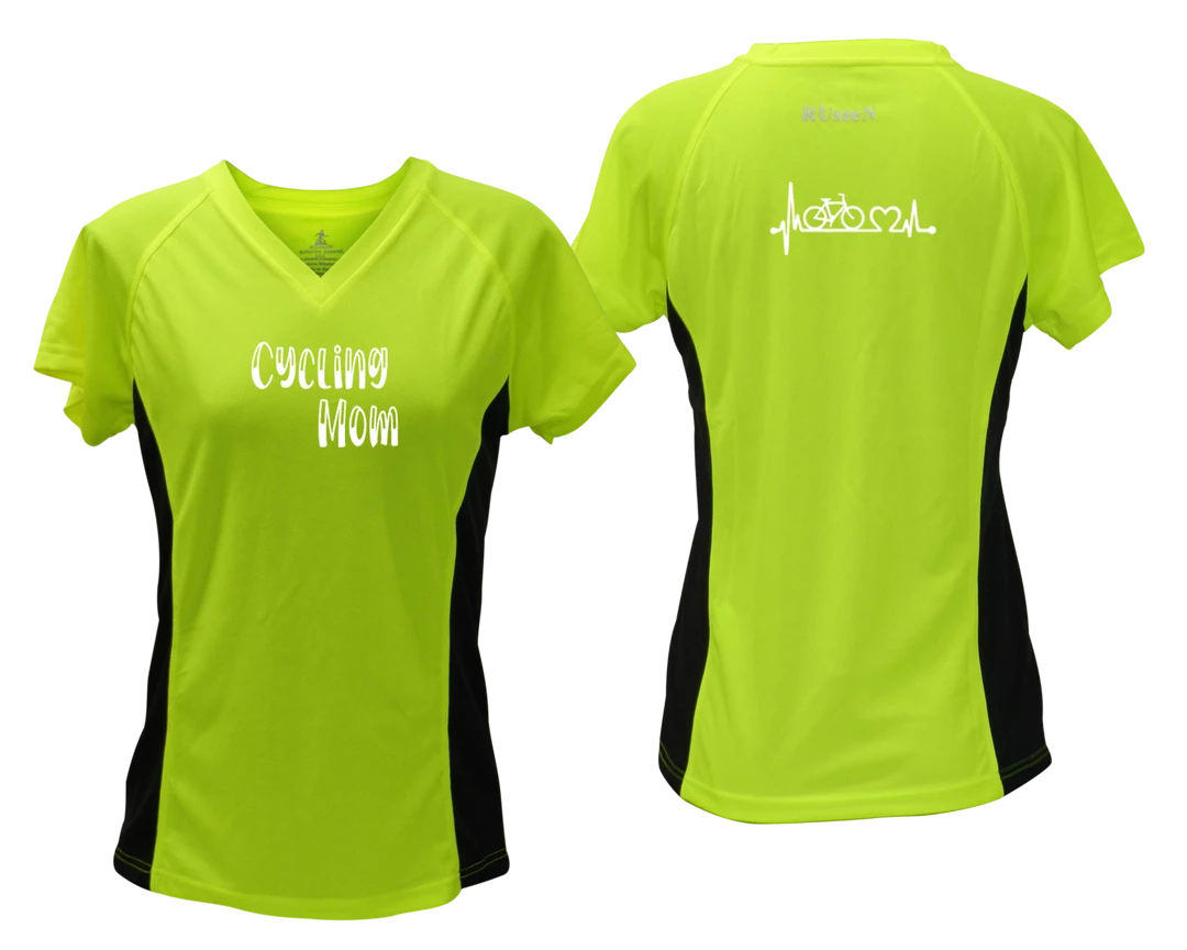 RUseeN Reflective Apparel Women's Short Sleeve Women's Reflective Short Sleeve Shirt - Cycling Mom