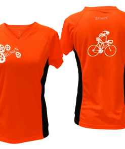 RUseeN Reflective Apparel Women's Reflective Short Sleeve Shirt - Female Road Bike Skeleton