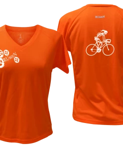 RUseeN Reflective Apparel Women's Reflective Short Sleeve Shirt - Female Road Bike Skeleton