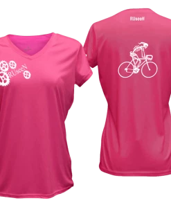 RUseeN Reflective Apparel Women's Reflective Short Sleeve Shirt - Female Road Bike Skeleton