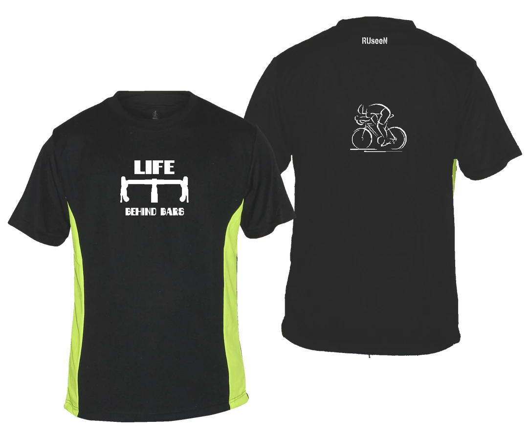 RUseeN Reflective Apparel Men's Reflective Short Sleeve Shirt - Life Behind Bars