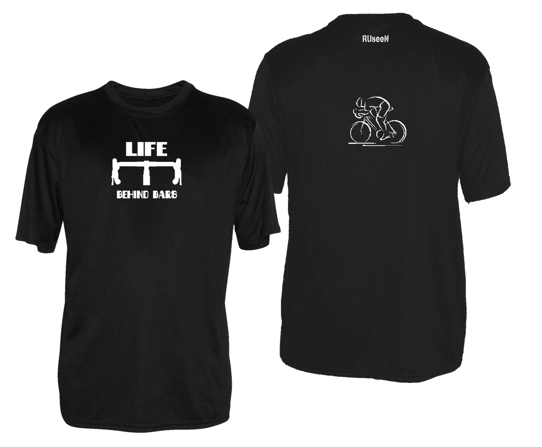 RUseeN Reflective Apparel Men's Reflective Short Sleeve Shirt - Life Behind Bars