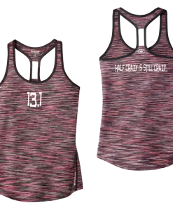 RUseeN Reflective Apparel Women's Reflective Tank Top - 13.1 Half Crazy