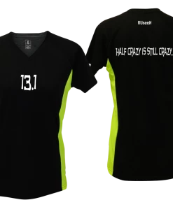RUseeN Reflective Apparel Women's Reflective Short Sleeve Shirt - 13.1 Half Crazy Women's Short Sleeve