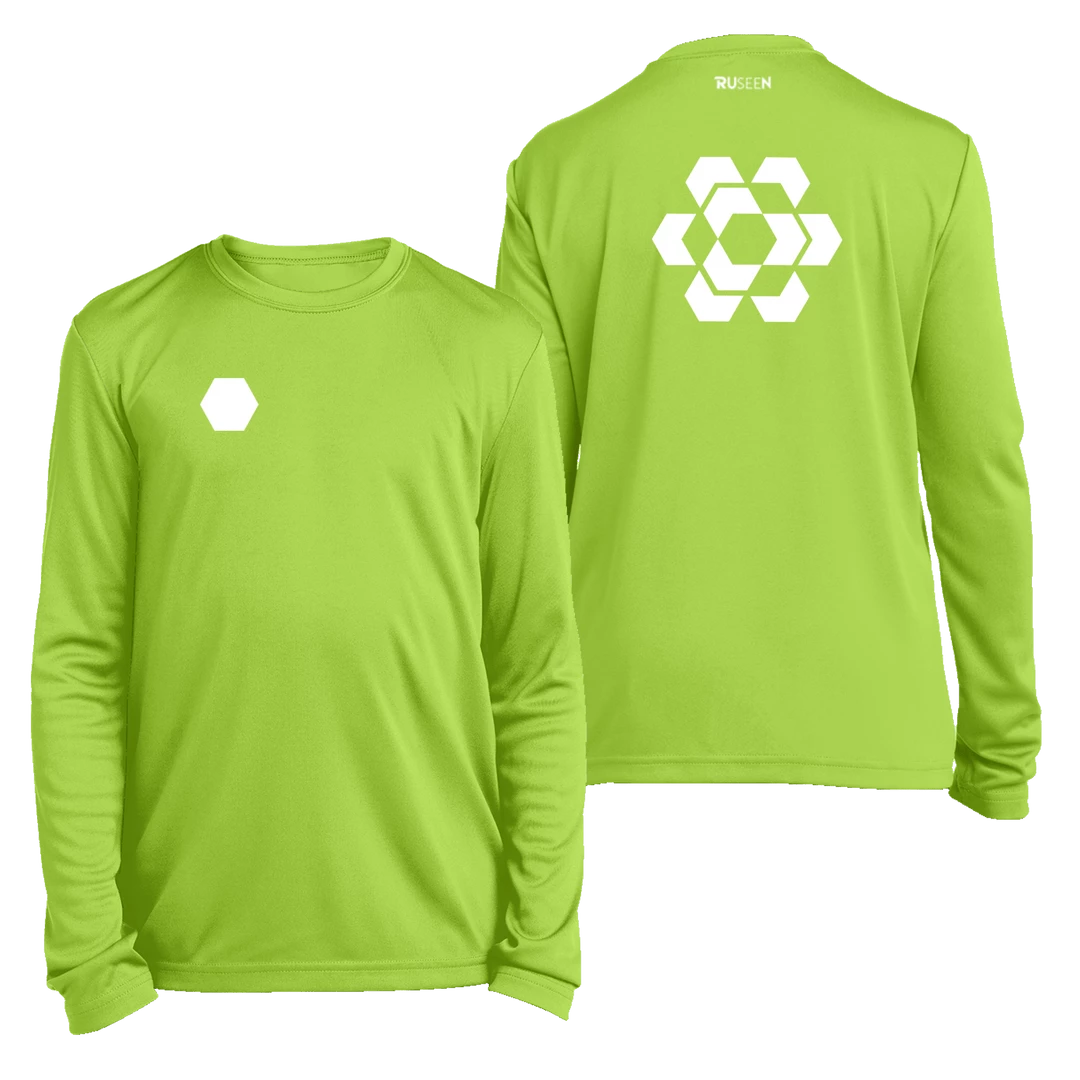 RUseeN Reflective Apparel Kids Reflective Long Sleeve Shirt - Fractured Hexagon