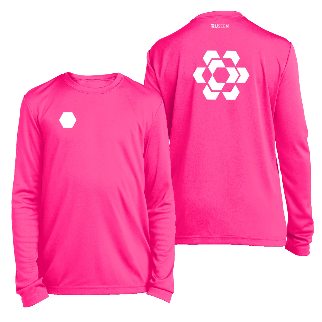 RUseeN Reflective Apparel Kids Reflective Long Sleeve Shirt - Fractured Hexagon