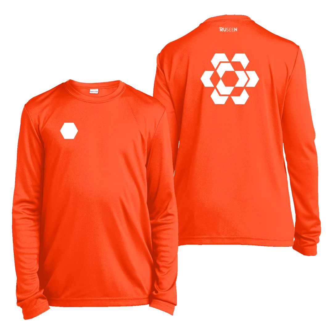 RUseeN Reflective Apparel Kids Reflective Long Sleeve Shirt - Fractured Hexagon