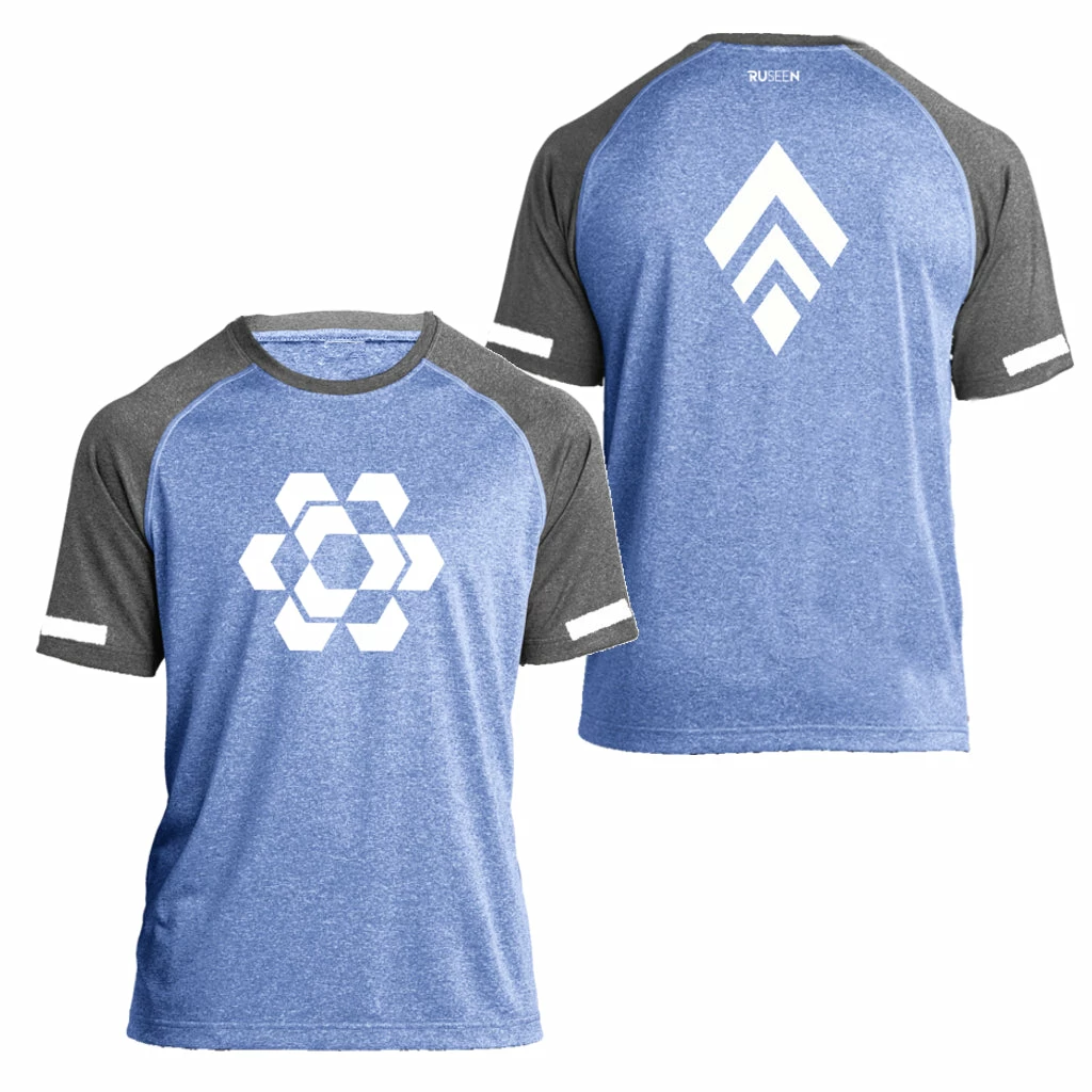 RUseeN Reflective Apparel Men's Reflective Short Sleeve Shirt - Diamond Hexagon Combo