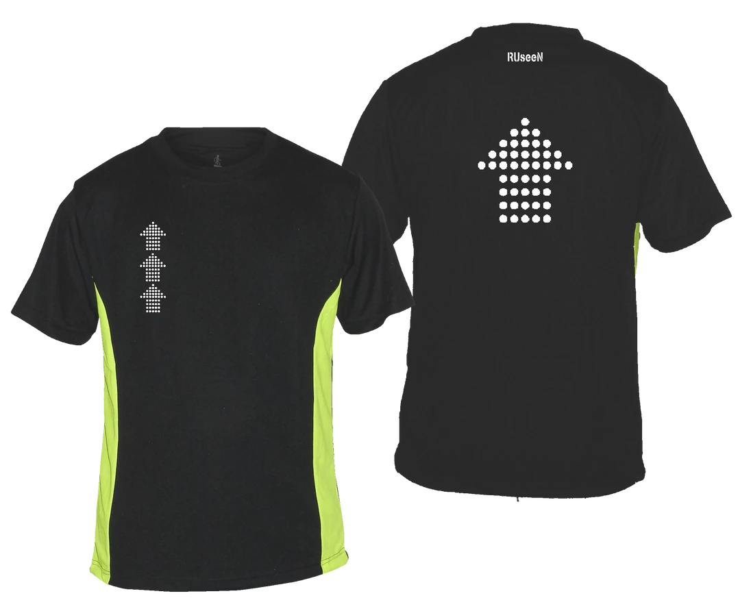 RUseeN Reflective Apparel Men's Reflective Short Sleeve Shirt - Dotted Arrows Men's Short Sleeve