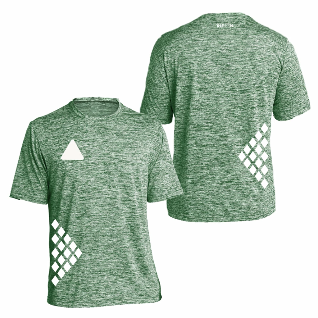 RUseeN Reflective Apparel Men's Reflective Short Sleeve Shirt - Diamond Pattern