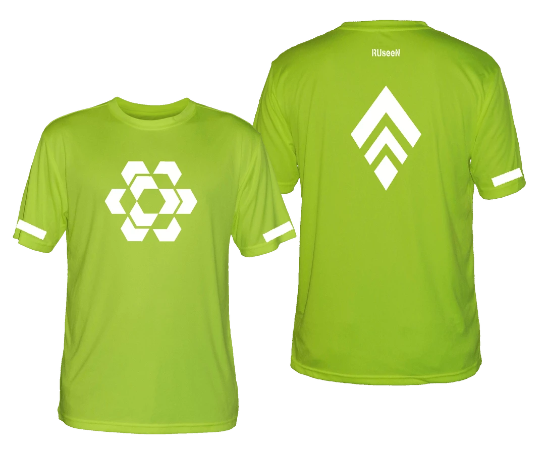 RUseeN Reflective Apparel Men's Reflective Short Sleeve Shirt - Diamond Hexagon Combo