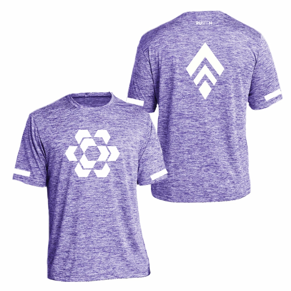 RUseeN Reflective Apparel Men's Reflective Short Sleeve Shirt - Diamond Hexagon Combo