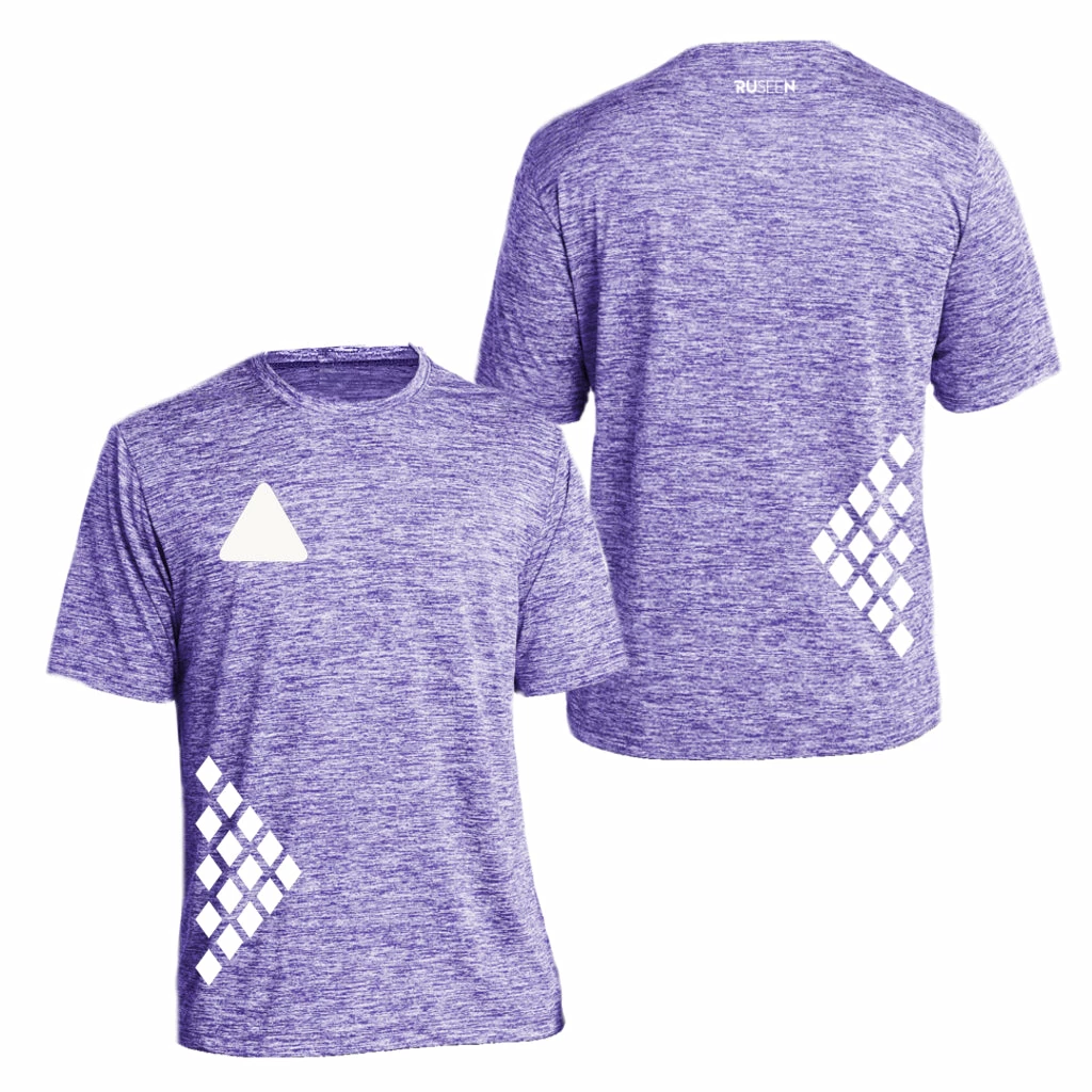 RUseeN Reflective Apparel Men's Reflective Short Sleeve Shirt - Diamond Pattern