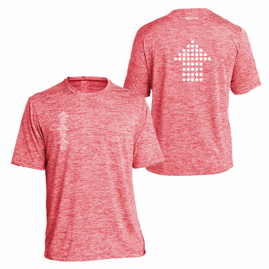 RUseeN Reflective Apparel Men's Reflective Short Sleeve Shirt - Dotted Arrows Men's Short Sleeve