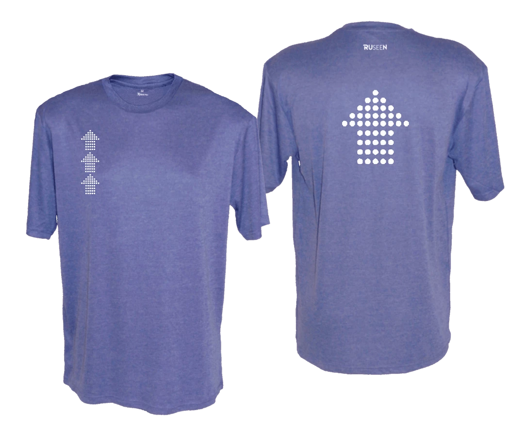 RUseeN Reflective Apparel Men's Reflective Short Sleeve Shirt - Dotted Arrows Men's Short Sleeve