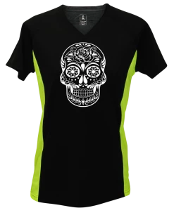 RUseeN Reflective Apparel Women's Reflective Short Sleeve Shirt - Calavera Women's Short Sleeve