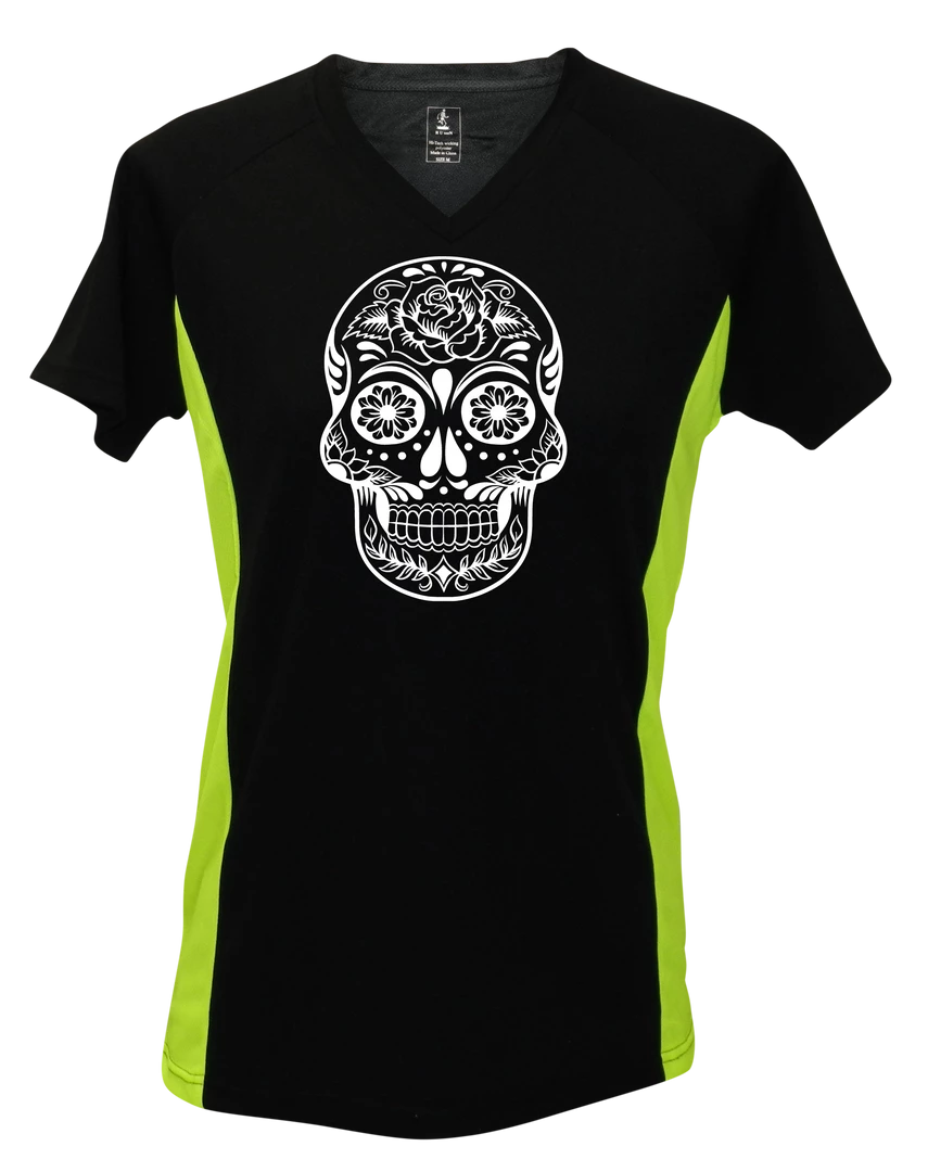 RUseeN Reflective Apparel Women's Reflective Short Sleeve Shirt - Calavera Women's Short Sleeve